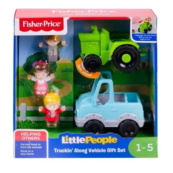 New FISHER PRICE Little People Truckin Along Vehicle Gift Set 1-5 Toddler - Picture 1 of 3